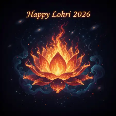 Happy Lohri 2026 Wishes With Rural Village Theme - Free Happy Lohri 2026 Wishes Download