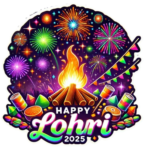 happy lohri png with vibrant colors