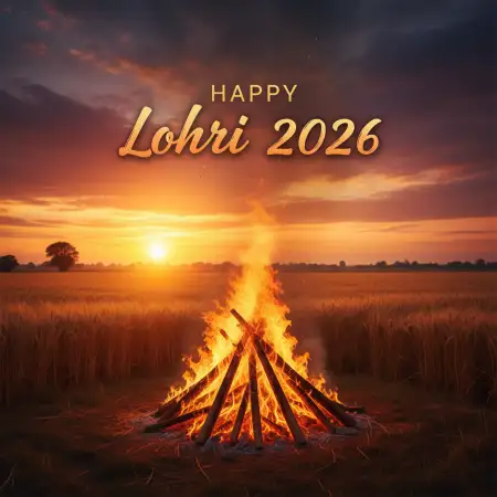 Happy Lohri Winter Festival Wishes 2026 - Free Happy Lohri 2026 Wishes Download