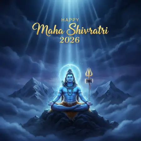 Free Happy Maha Shivratri 2026 Whatsapp Blue Aura Mahadev Wallpaper Background Download