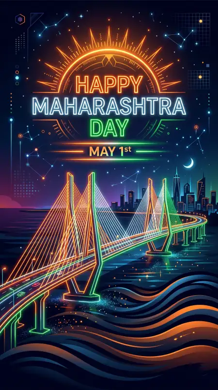 Free Happy Maharashtra Day 2026 Typography Poster Design Image Download