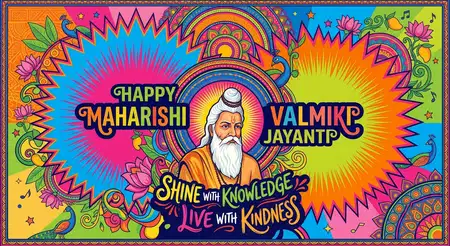 happy maharishi valmiki jayanti attractive colorful festival social media poster