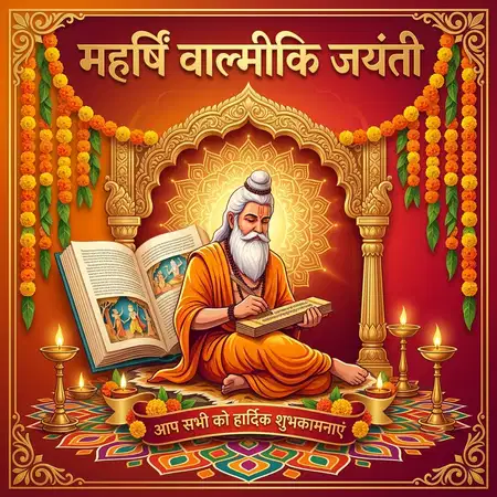 happy maharishi valmiki jayanti beautiful hindi wishes for whatsapp sharing