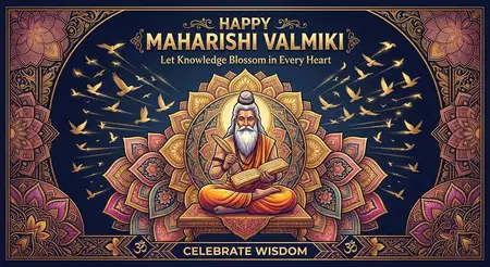 happy maharishi valmiki jayanti modern artistic vector illustration for facebook