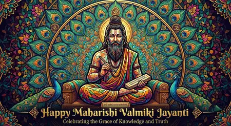 happy maharishi valmiki jayanti premium golden typography greeting design