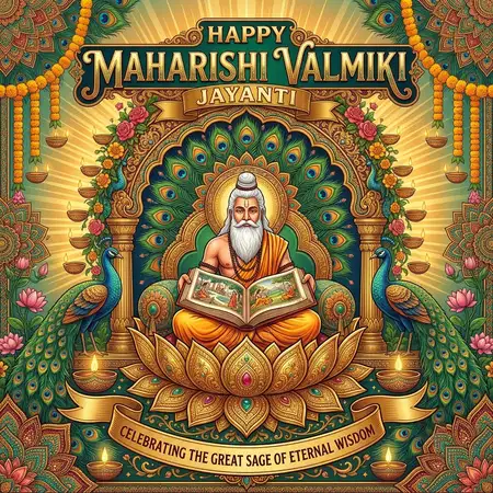 happy maharishi valmiki jayanti traditional indian festival creative poster