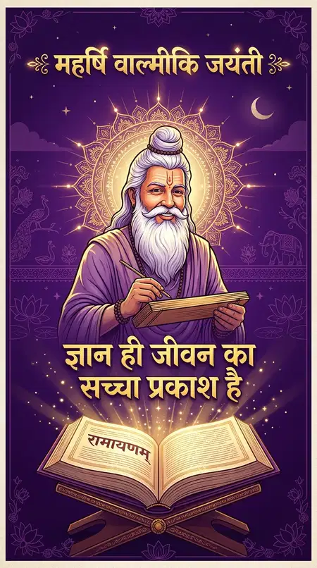happy maharishi valmiki jayanti trending social media greeting poster