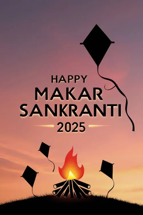 happy makar sankranti 2025 bonfire and kite pictures