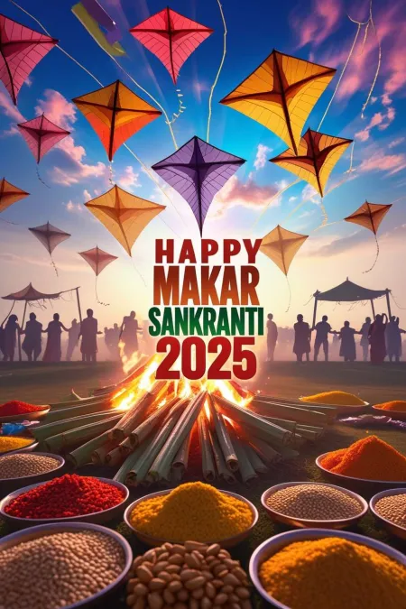 happy makar sankranti 2025 nature-themed wallpapers