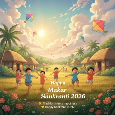 Happy Makar Sankranti 2026 Wishes With Kite Images - Free Happy Makar Sankranti 2026 Wishes Download