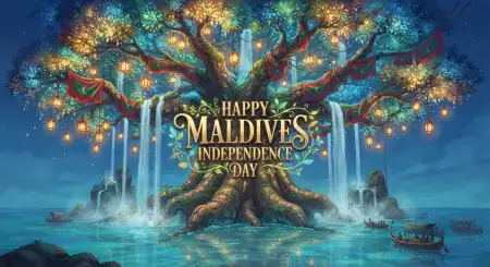 Happy Maldives Independence Day Ribbon - Free Maldives Independence Day 2026 Download