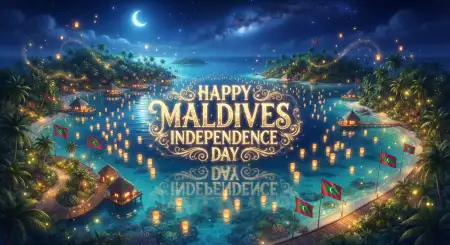 Happy Maldives Independence Day Typography - Free Maldives Independence Day 2026 Download