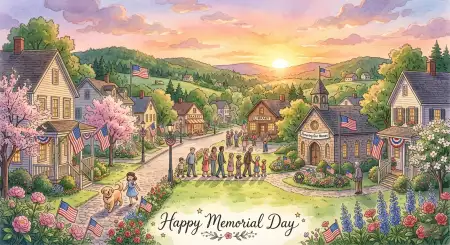 Happy Memorial Day 2026 American Patriotic Illustrations - Free Happy Memorial Day 2026 Download