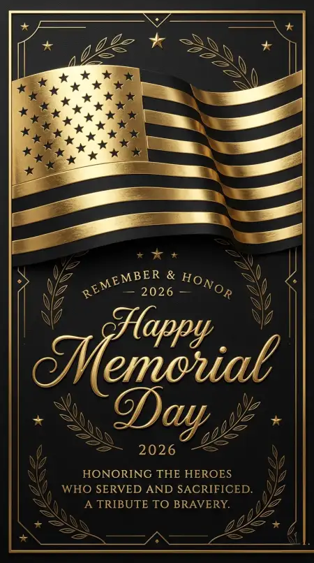 Happy Memorial Day 2026 Elegant Typography Backgrounds - Free Happy Memorial Day 2026 Download