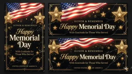 Happy Memorial Day 2026 Holiday Celebration Banners - Free Happy Memorial Day 2026 Download