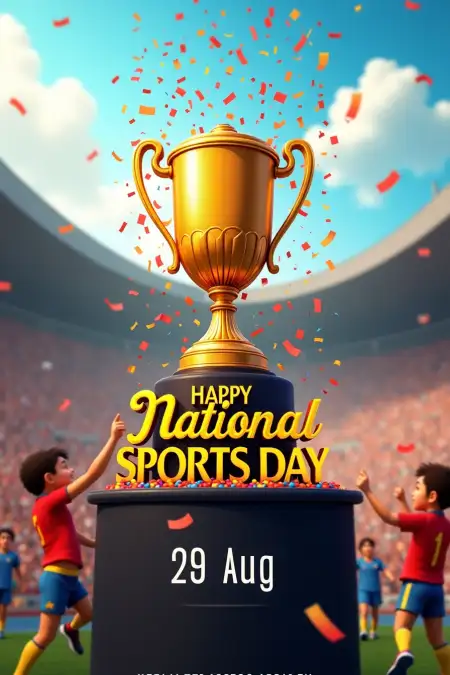 Happy National Sports Day Poster In Hindi - Free National Sports Day Download