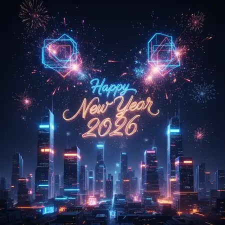Free Happy New Year 2026 Creative Greeting Images Background Download