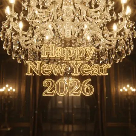 Free Happy New Year 2026 Elegant Gold Typography Images Background Download