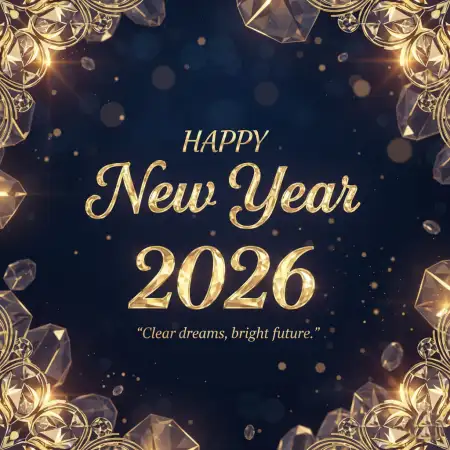 Free Happy New Year 2026 Greeting Card Blue Theme Background Download