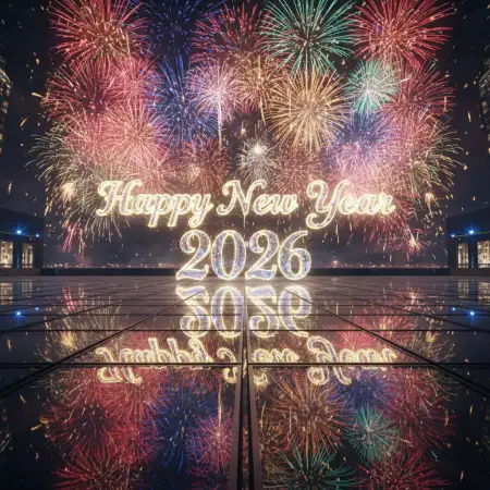 Free Happy New Year 2026 Greeting Card Design Background Download