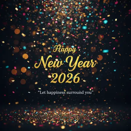 happy new year 2026 greeting card for whatsapp