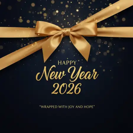 Free Happy New Year 2026 Greeting Card Red And Gold Background Download
