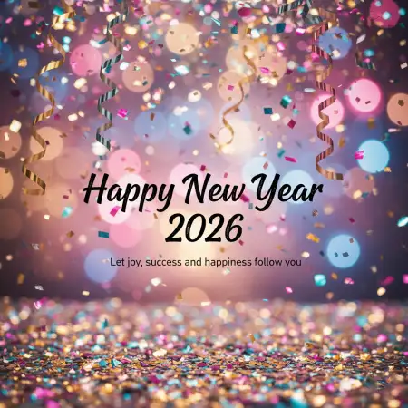 happy new year 2026 greeting card square size