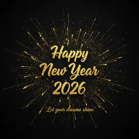 Free Happy New Year 2026 Greeting Card With Champagne Background Download