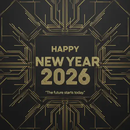 Free Happy New Year 2026 Greeting Card With Fireworks Background Download