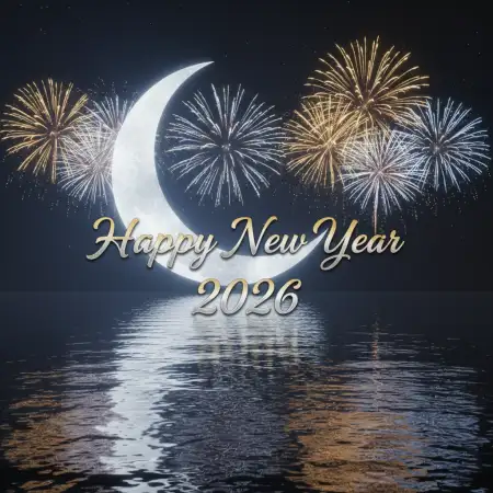 Free Happy New Year 2026 Modern Typography Poster Image Download