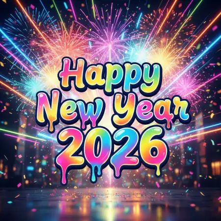 Free Happy New Year 2026 Stylish Text Images Background Download