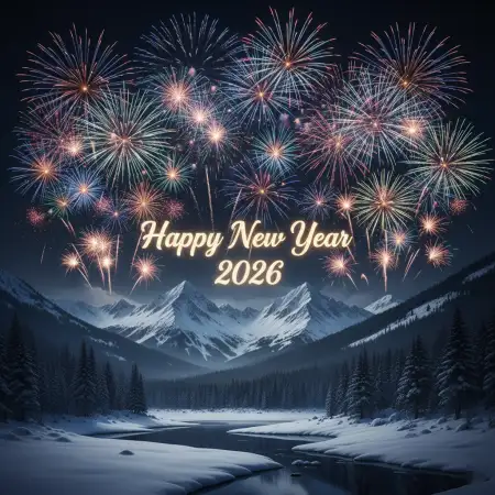 Free Happy New Year 2026 Wishes Greeting Card Background Download