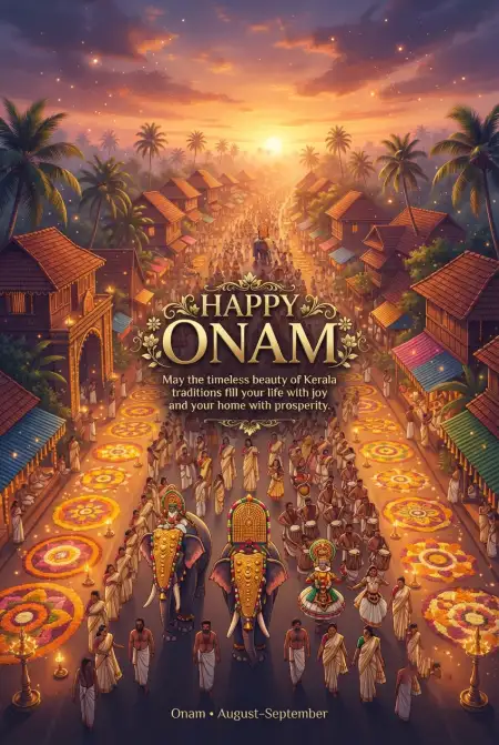 Happy Onam 2026 Festival Poster - Free Happy Onam 2026 Download
