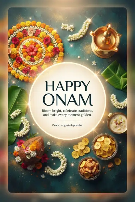 Happy Onam 2026 Free Greeting Card Download - Free Happy Onam 2026 Download