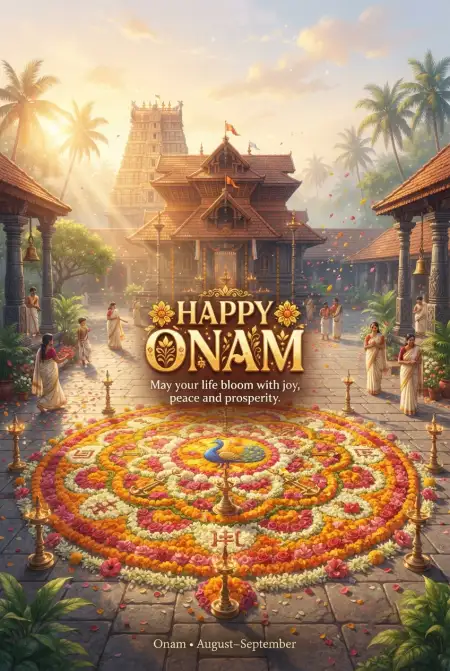 Happy Onam 2026 Images With Wishes - Free Happy Onam 2026 Download