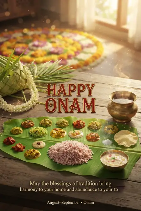 Happy Onam 2026 Kerala Wishes - Free Happy Onam 2026 Download