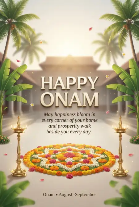 Happy Onam 2026 Prosperity Wishes For Family - Free Happy Onam 2026 Download