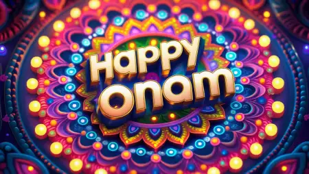 Happy Onam Rangoli Design With Flowers - Free Flower Download