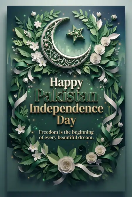 Happy Pakistan Independence Day 2026 Card - Free Pakistan Independence Day 2026 Download