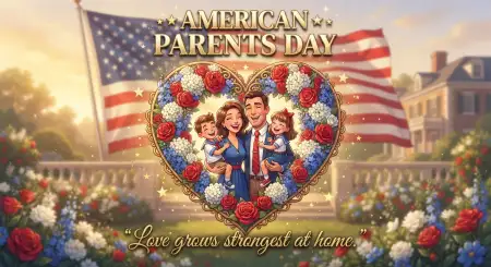 Happy Parents Day American Flag Background - Free American Parents Day 2026 Download