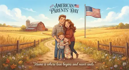 Happy Parents Day American Lifestyle Illustration - Free American Parents Day 2026 Download