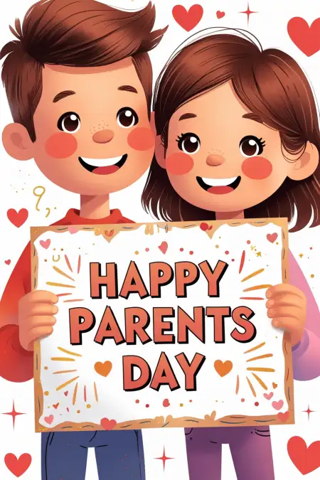 Happy Parents Day Card Design For Kids - Free Happy Parents Day Download