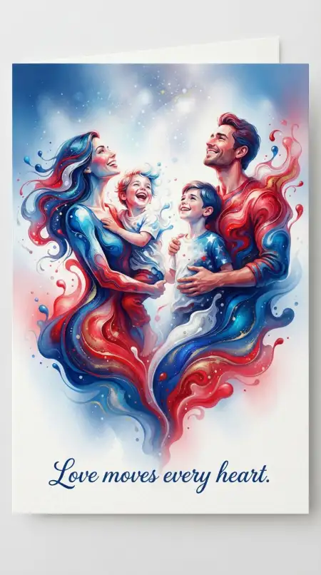 Happy Parents Day Watercolor Family Painting - Free American Parents Day 2026 Download