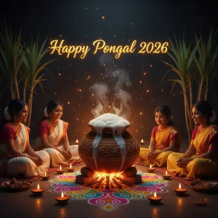 Happy Pongal 2026 Poster Design - Free Happy Pongal Wishes 2026 Download