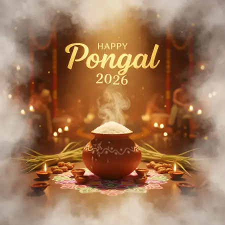 Happy Pongal Wishes Ghibli Style Art 2026 - Free Happy Pongal Wishes 2026 Download