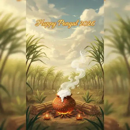 Happy Pongal Wishes With Pot Design 2026 - Free Happy Pongal Wishes 2026 Download