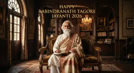 Happy Rabindranath Tagore Jayanti 2026 Poster