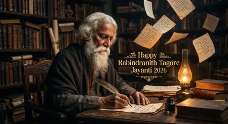Happy Rabindranath Tagore Jayanti Creative Social Post