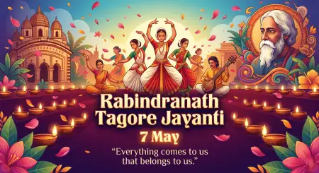 Happy Rabindranath Tagore Jayanti Cultural Banner