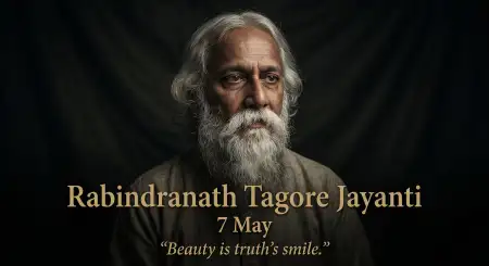 Happy Rabindranath Tagore Jayanti Elegant Typography